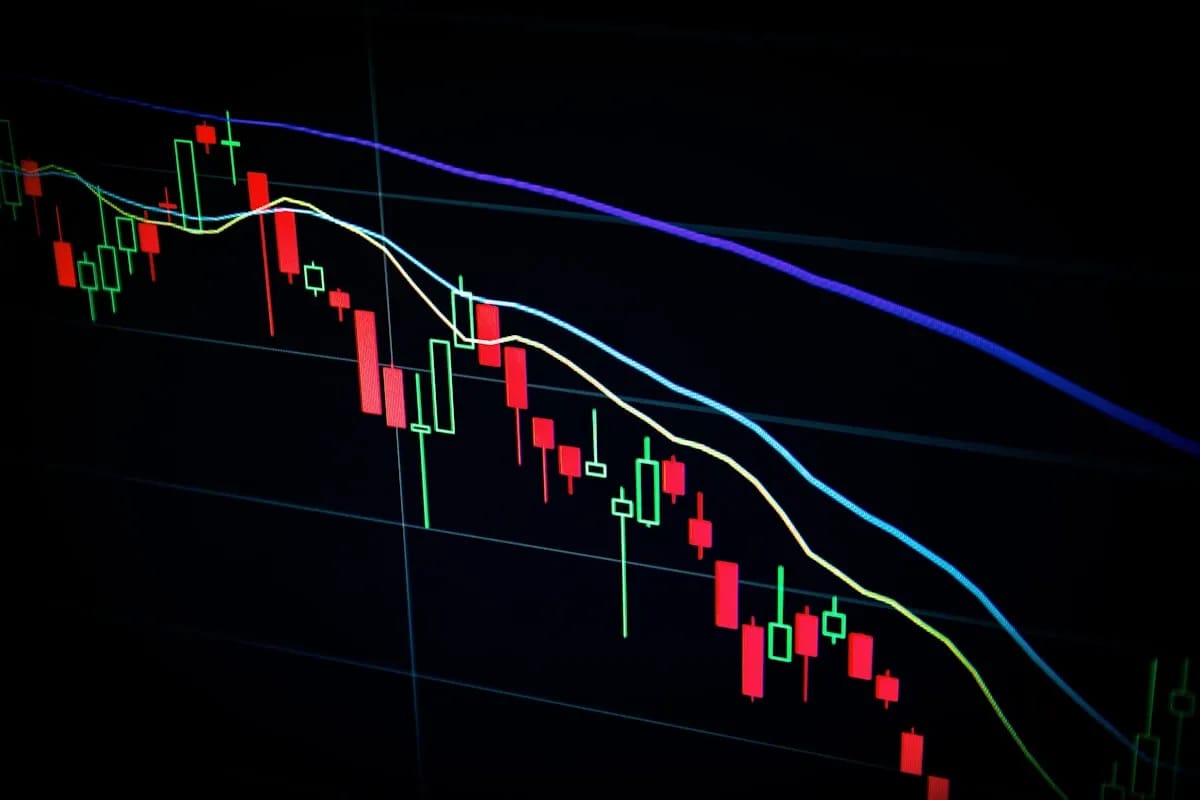 Indicador del Algoritmo marcando la estructura sobre un gráfico de velas